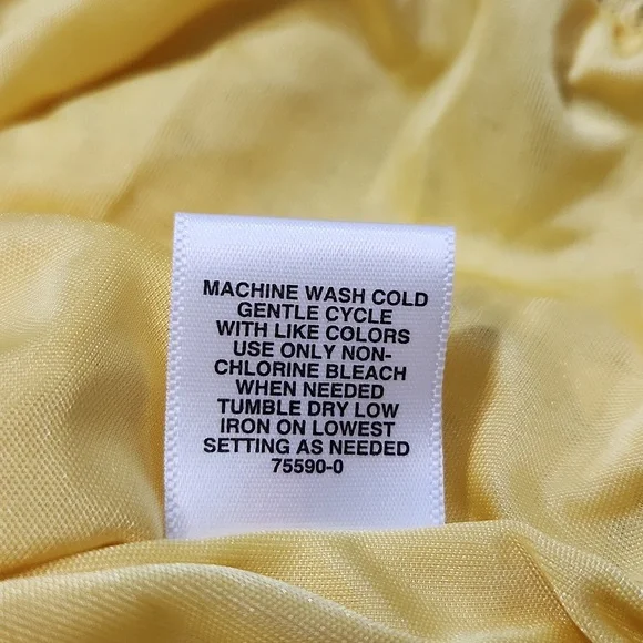 Ann Taylor Sleeveless Butter Yellow Lace Overlay Knit Top Size SM‎ Balloon Hem - Picture 8 of 11